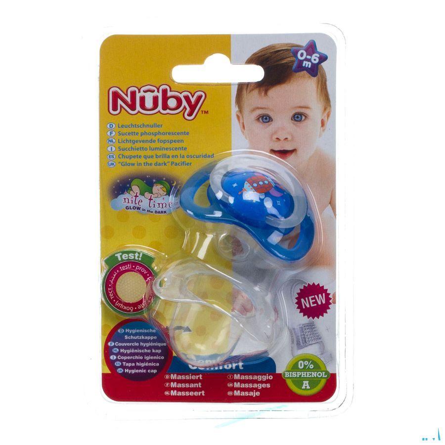 Nuby C Fopspeen Polyprop. Ortho Lichtgevend 0-6m  -  New Valmar