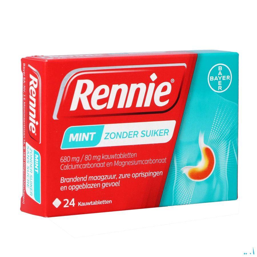 Rennie Mint zonder suiker kauwtabletten 24
