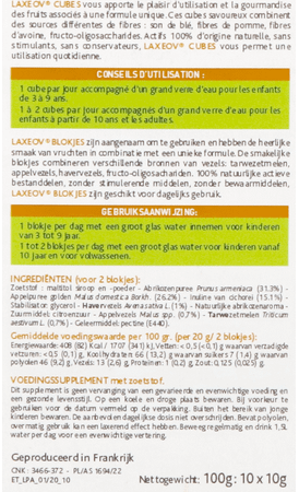Laxeov Pomme-abricot Cubes 10xx10 gr