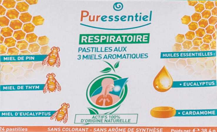 Puressentiel Respiratoire Pastilles 3 Miels 24  -  Puressentiel