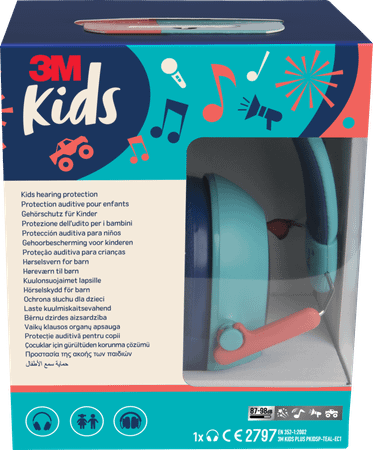 3M Kids Plus Casque A/Bruit Enfants Turquoise