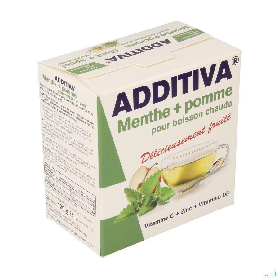 Additiva Warme Drank Munt Appel Zakje 10x12g  -  Bomedys