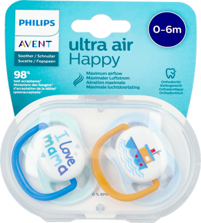Philips Avent Fopspeen 0M+ Happy Boy  -  Bomedys