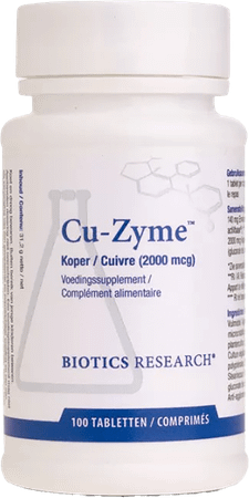 Biotics Cu-Zyme 2mg 100 comprimés  -  Energetica Natura