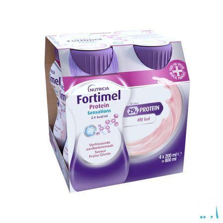 Fortimel Protein 2.4Kcal Verfriss Aardbei 4 x 200 ml