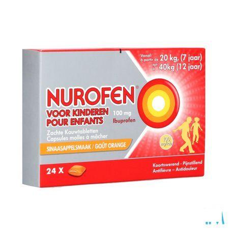 Nurofen Kind 100 mg Zachte KauwCapsule 24
