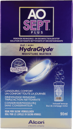 Aosept Plus Met Hydraglyde 1x 90 ml + 1 Lenscase
