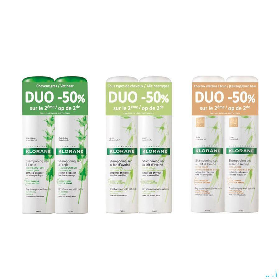 Klorane Capilaire Shampooing Sec Ortie Teinte 2x150 ml