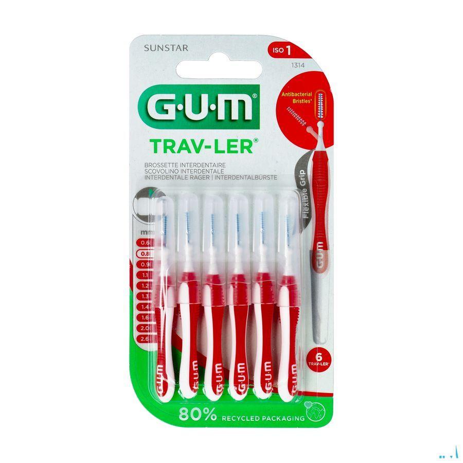 Gum Trav-ler Interdent.borsteltje 0,8mm 6 1314m6