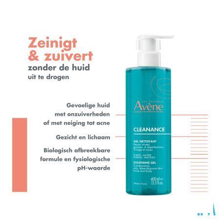Avene Cleanance Gel Nettoyant 400 ml  -  Avene