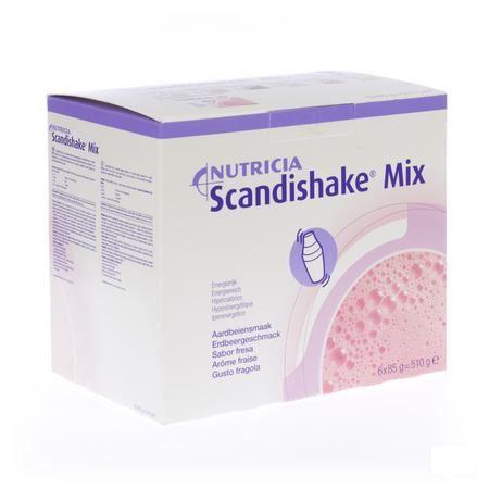 Scandishake Mix Aardbei Zakje 6x85 gr  -  Nutricia