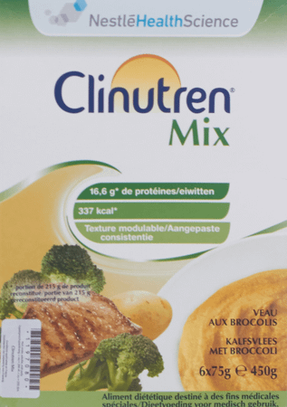 Clinutren Mix Kalf-broccoli Zakje 6x75 gr  -  Nestle