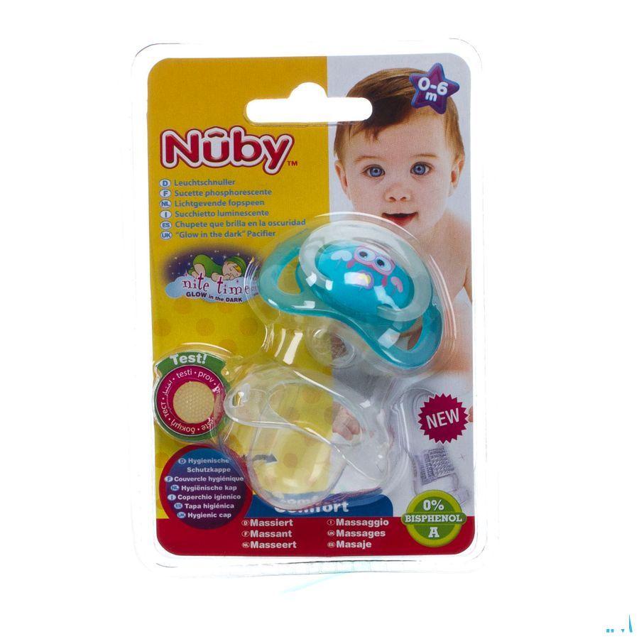 Nuby C Fopspeen Polyprop. Ortho Lichtgevend 0-6m  -  New Valmar