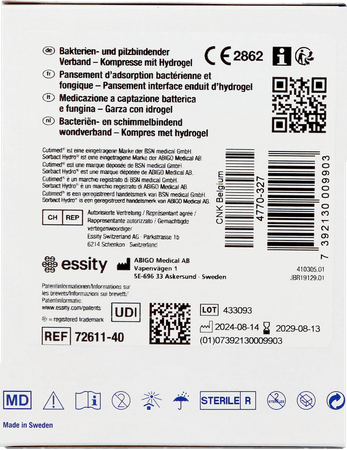 Cutimed Sorbact Hydro Gel 7,5cm x 7,5cm 10