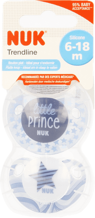 Nuk 2 Fopspenen Trendline Day Maat 2 Jongen  -  Eureka Pharma