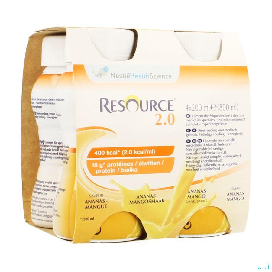 Resource 2.0 Ananas-mango 4x200 ml 12314415  -  Nestle