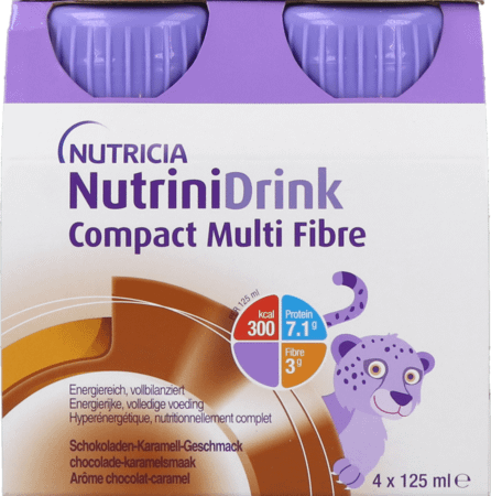 Nutrinidrink Compact Mult Fibre Chocosmaak 4X125 ml  -  Nutricia