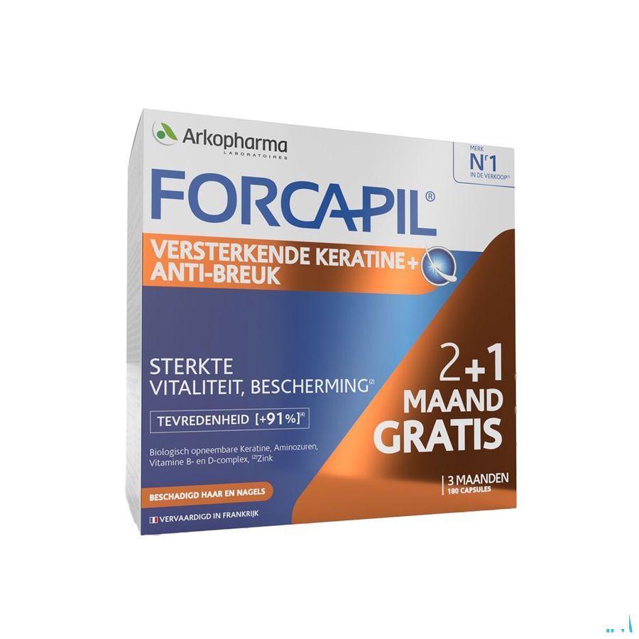 Forcapil Keratine+ Lot Caps 180  -  Arkopharma