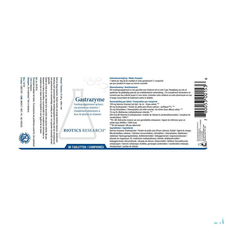 Biotics Gastrazyme 90 comprimés  -  Energetica Natura