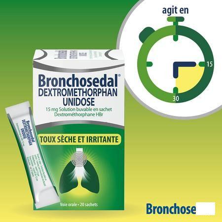 Bronchosedal Dextromethor.15 mg Sol Sach 20X5  ml Ud