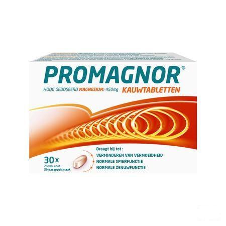 Promagnor Citroen zonder suiker kauwtabletten 30x450 mg