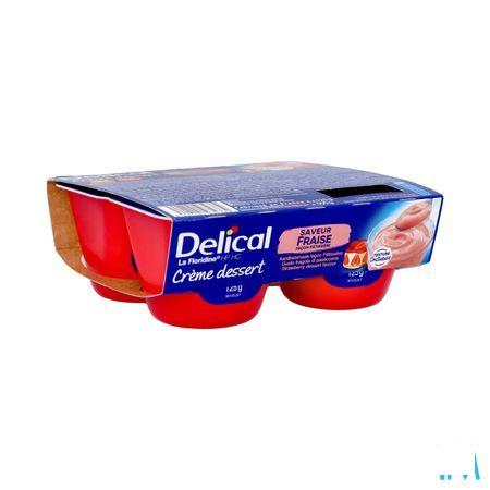 Delical Creme Dessert La Floridine Aardbei 4X125 g  -  Bs Nutrition