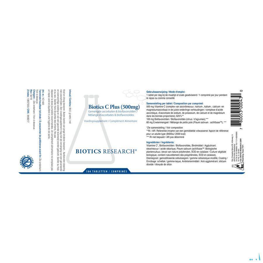 Biotics C Plus (500mg) 100 comprimés  -  Energetica Natura