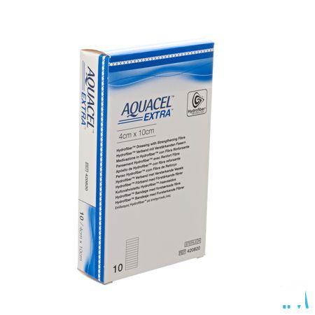 Aquacel Extra Pansement Hydrofiber + renf.fibr. 4x10cm 10  -  Convatec