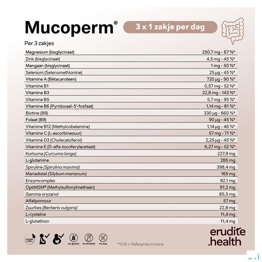 Mucoperm Poeder Zakje 60 X 4g  -  Nutriphyt