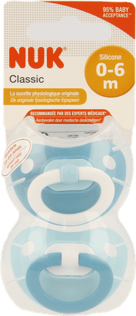 Nuk 2 Fopspenen Maat 1 Classic Fashion Jongen  -  Eureka Pharma