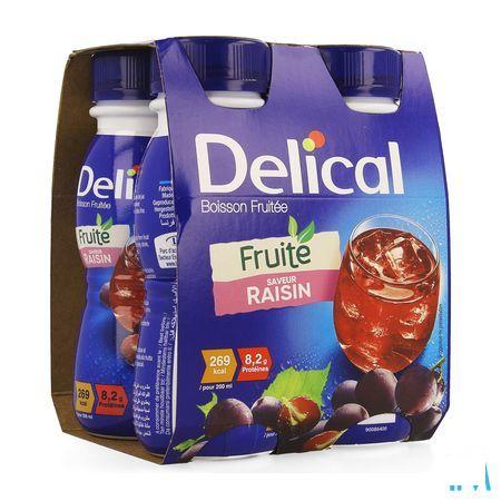 Delical Fruitdrink Druiven 4x200 ml  -  Bs Nutrition