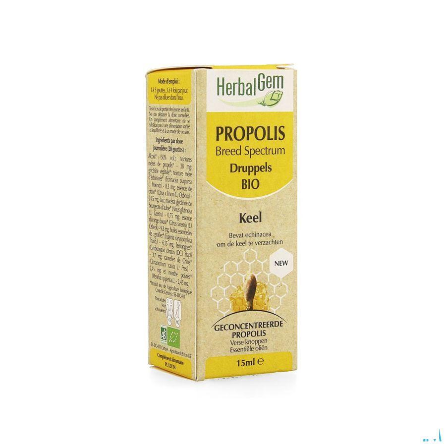 Herbalgem Propolis Breed Spectrum Bio Flacon druppels 15 ml  -  Herbalgem