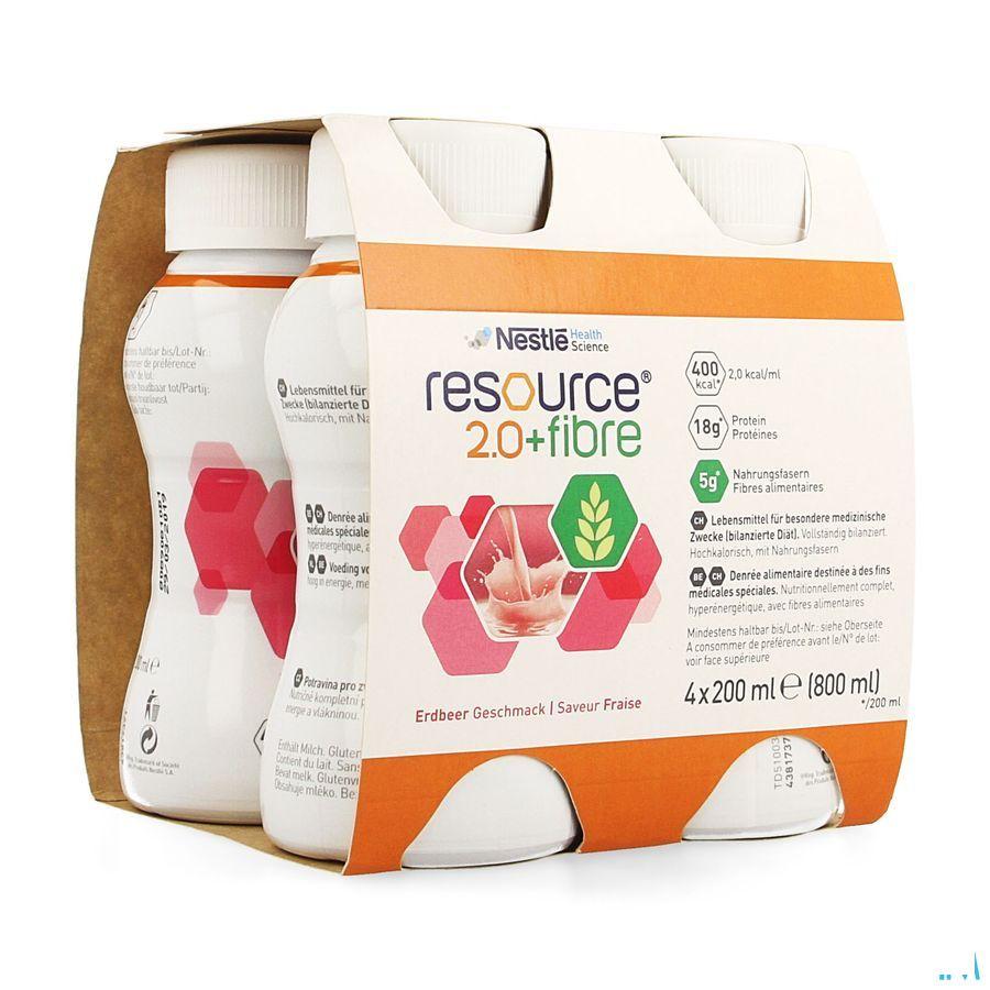 Resource 2.0 Fibre Aardbei 4x200 ml 12100527  -  Nestle