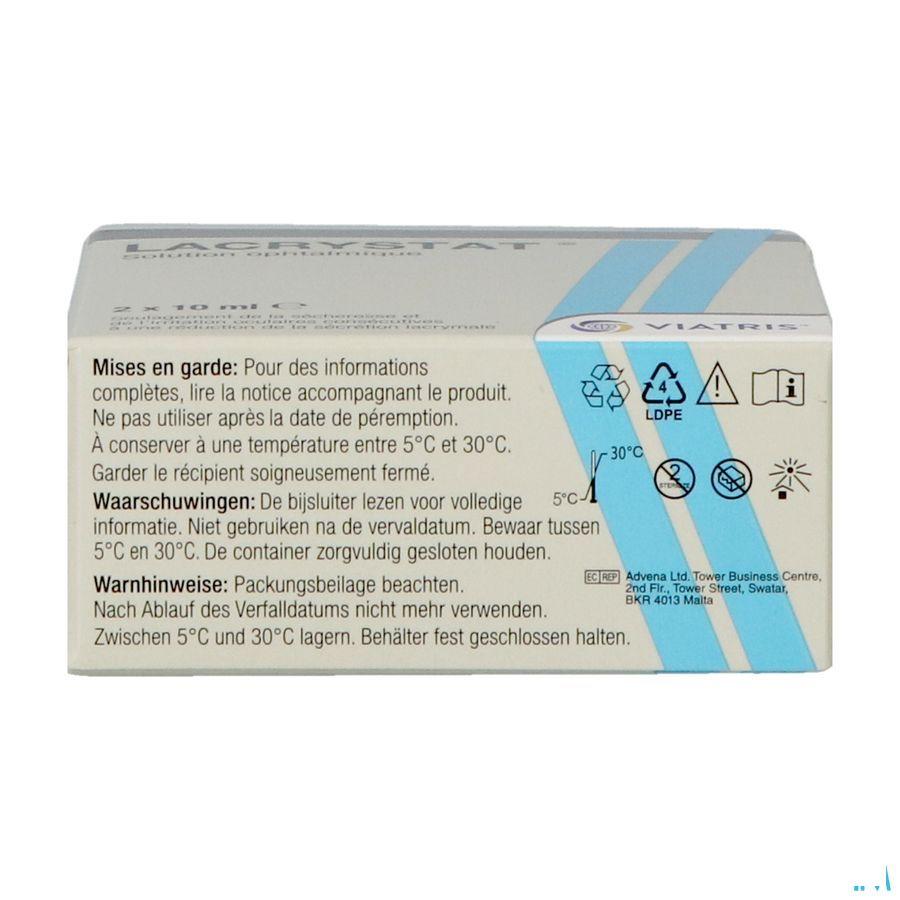 Lacrystat Collyre Flacon 2x10 ml