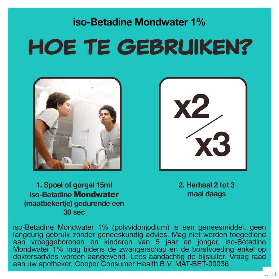 Iso Betadine 1% Mondwater 200 ml Ready To Use