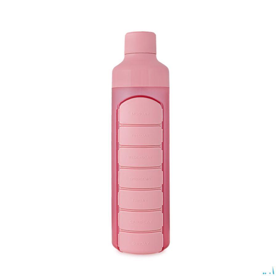 Yos Water Bottle & Pill Box Weekly Perfect Pink