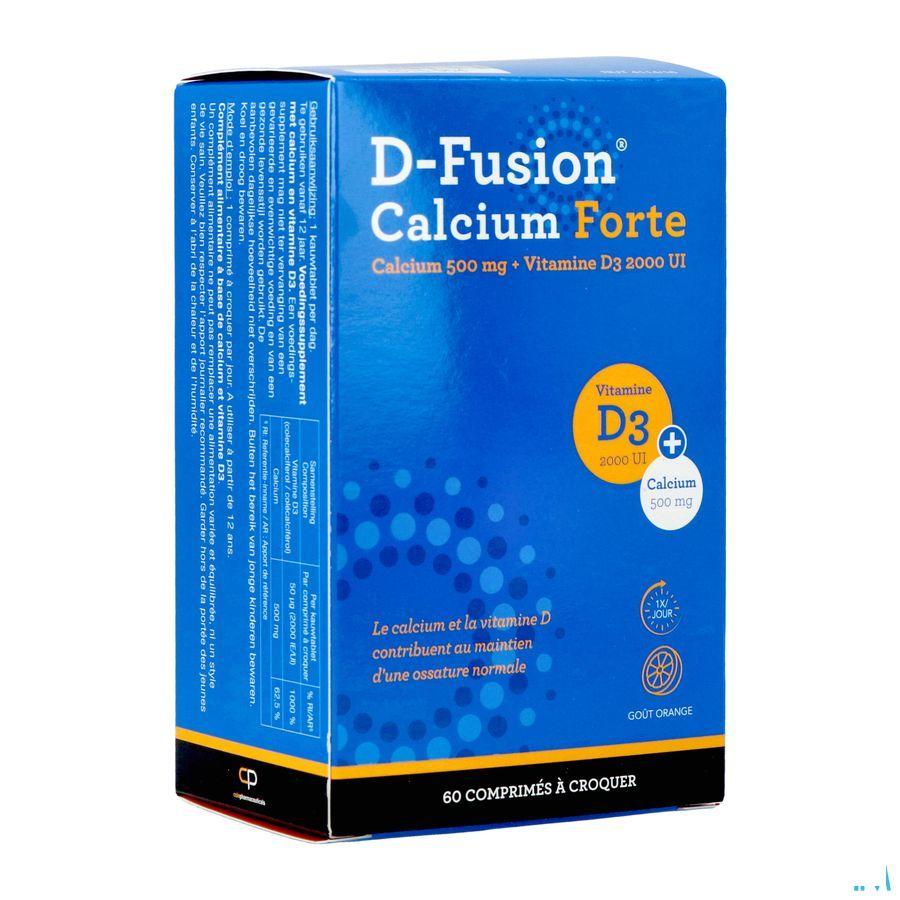 D-Fusion Calcium Forte 500/2000 Kauwtabl 60