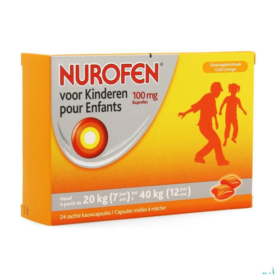 Nurofen Kind 100 mg Zachte KauwCapsule 24