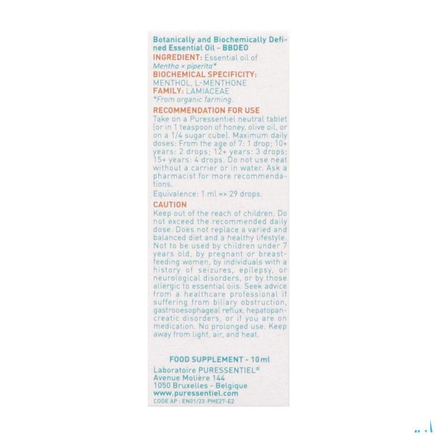 Puressentiel Eo Pepermunt Bio Expert Essentiele Olie 10 ml  -  Puressentiel