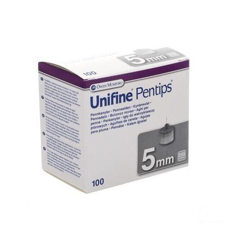 Unifine Pentips Pennaald 31G 5Mm 100 An3551  -  Line-Gold