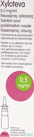 Xyloteva Teva 0,5mg/ml Sol Pulveris Nasale 10 ml