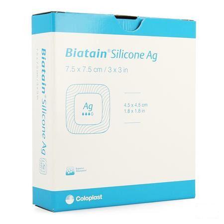 Biatain Silicone Ag 7,5X7.5Cm 3  -  Coloplast