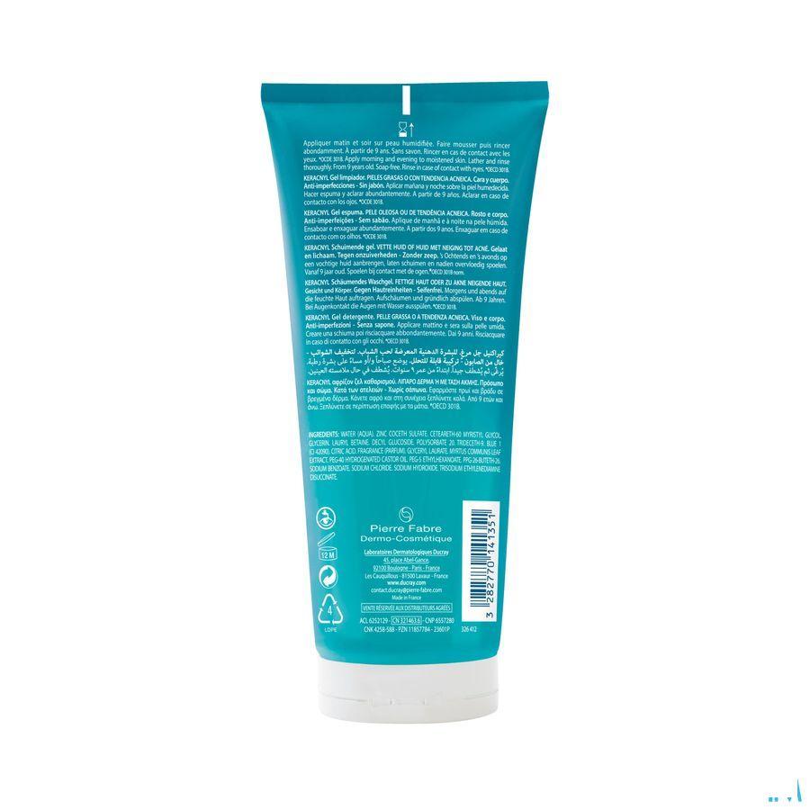 Ducray Keracnyl Gel Moussant 200 ml  -  Ducray Benelux