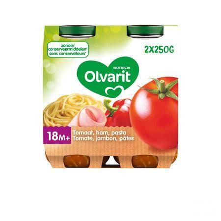 Olvarit Macaroni Tomaat Ham 2x250 gr 18m03  -  Nutricia