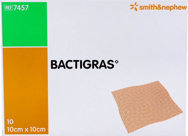 Bactigras Verband 10cmx10cm 10 7457  -  Smith Nephew