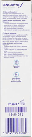 Sensodyne Soin Blancheur Dentifrice Tube 75ml