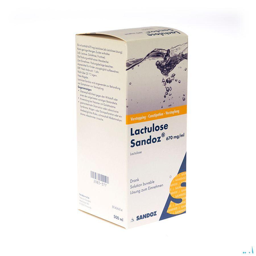 Lactulose Sandoz Drank 500 ml 670 mg/ml