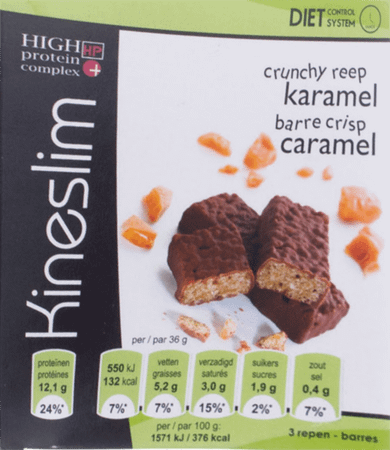 Kineslim Crunch Reep Karamel 3x40 gr  -  Ocebio