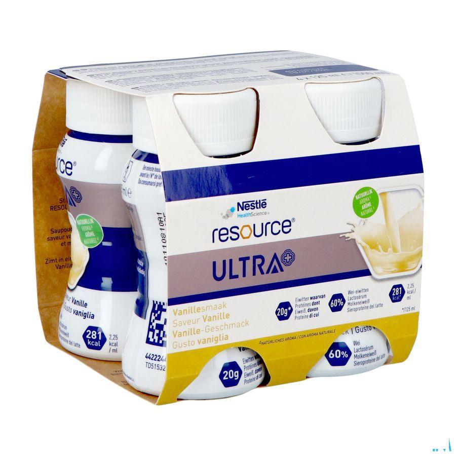 Resource Ultra+ Vanillesmaak 4X125 ml