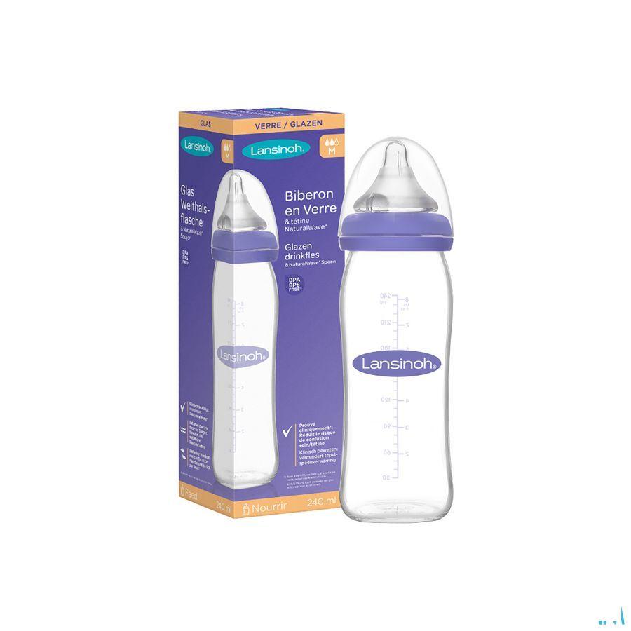 Lansinoh Zuigfles Glas + Speen 240 ml 4